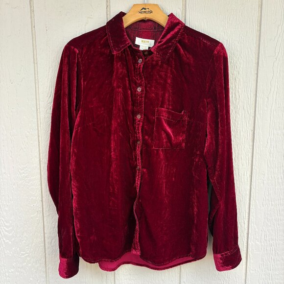 Maeve Tops - Maeve Anthropologie Karina Button Up Shirt Women's 6 Red Velvet Holiday Party